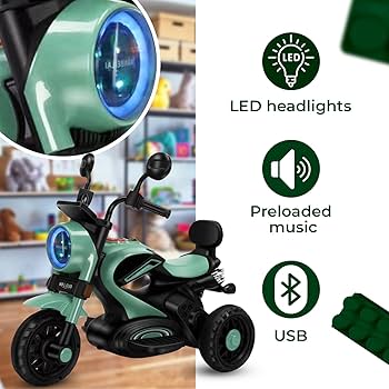 BIODANKORS 6V Kids Mini Harley Battery Operated Ride On 2003 Bike with 3 Wheel & Foot Accelerator (YELLOW)